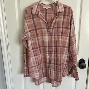 Loft Plaid Button-Up Shirt